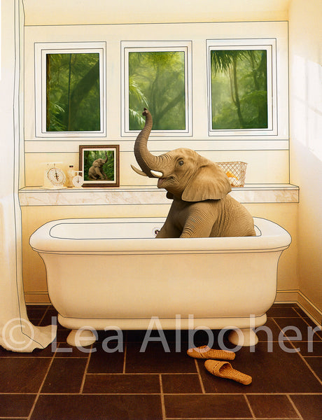 Elephant, Collage Metal Print