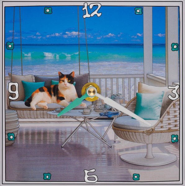 Calico Cat, Collage Clock