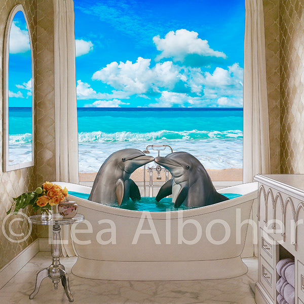 Dolphins, Metal Print