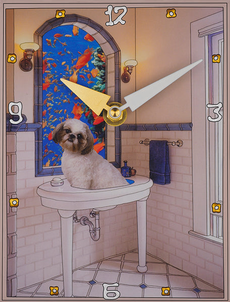 Shih Tzu,  Collage Clock