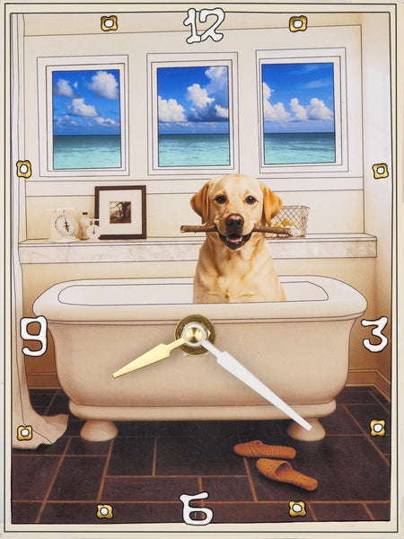 Got Stick Yellow Lab, Collage Clock