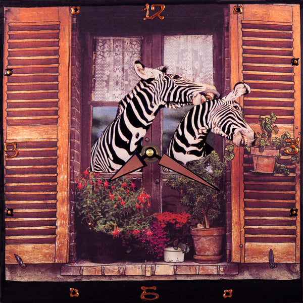 kiss of the Zebra Collage Clock