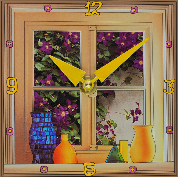 Flowery Window, Collage Clock