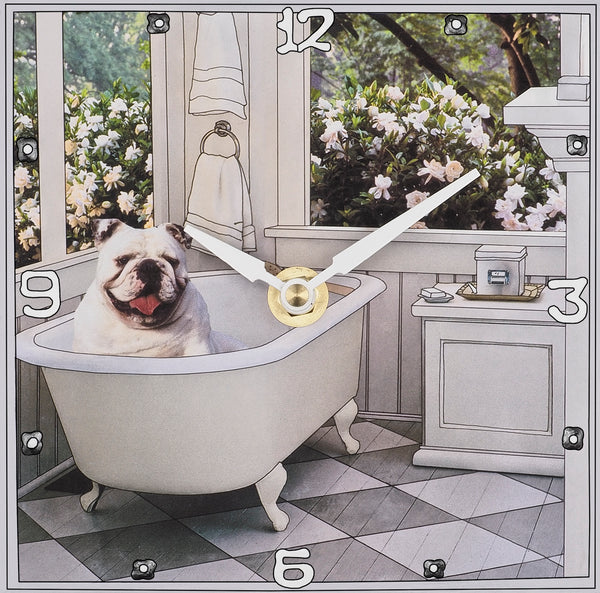 American bulldog in the Tub, Collage clock