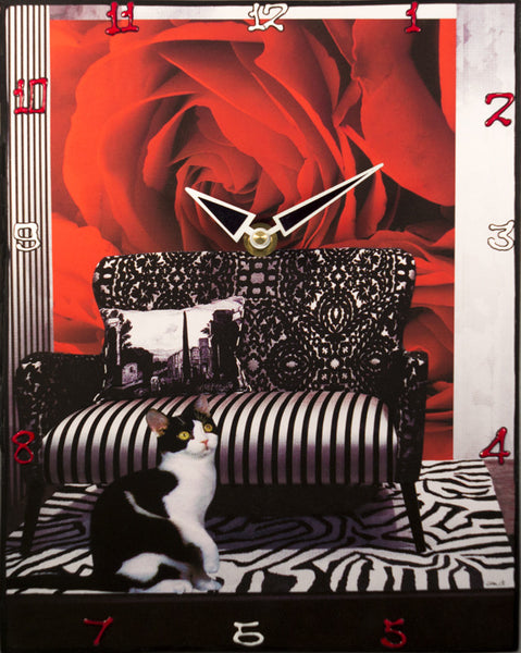 Smell the Rose Collage Clock
