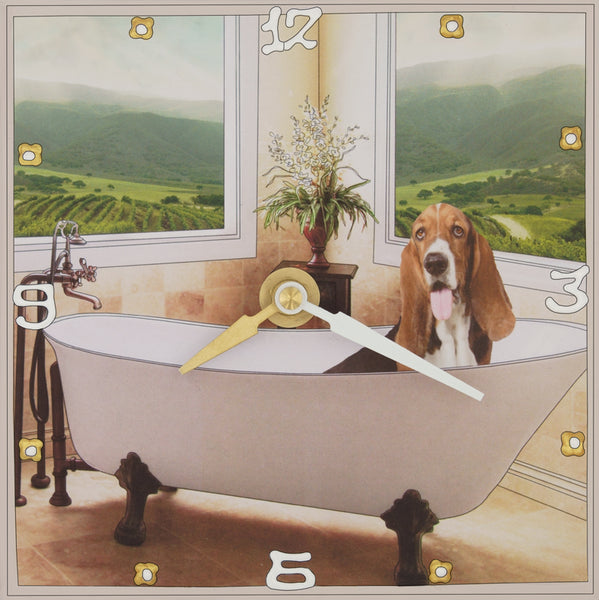 Basset Hound, Collage Clock