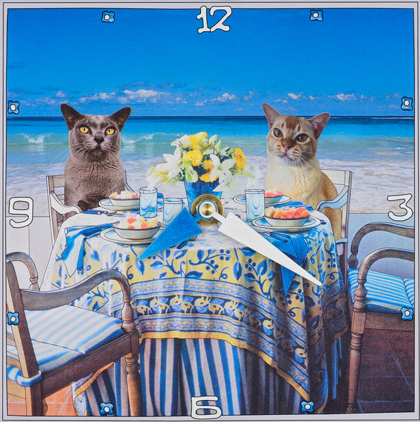 Breakfast By The Sea, Custom Collage Clock