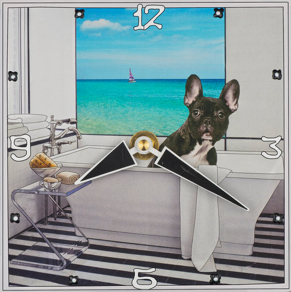 Frenchie 2, Collage Clock