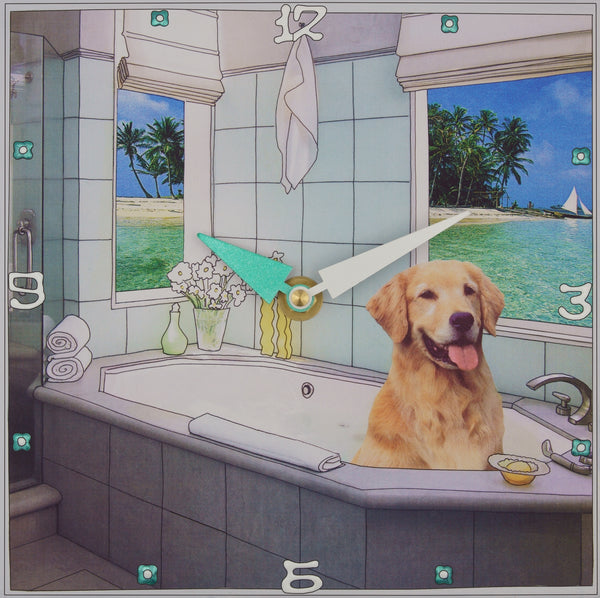 Bath Time, Collage Clock