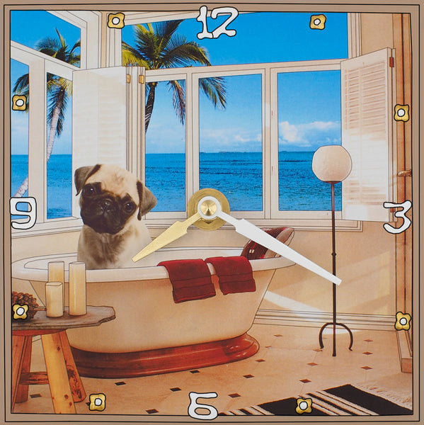 Pug Collage Clock