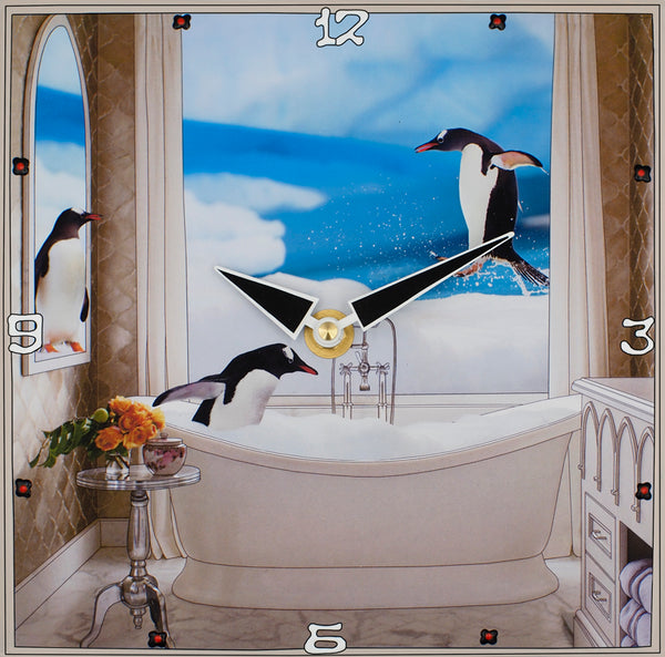Penguins Playground Collage Clock