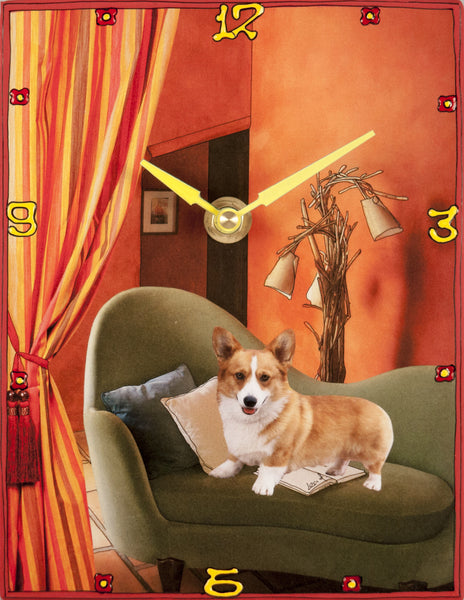 Proud Corgi Collage Clock