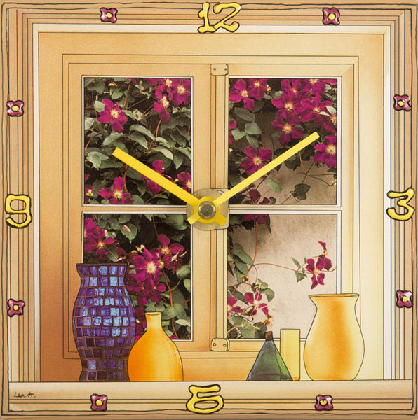Flowery Window, Collage Clock