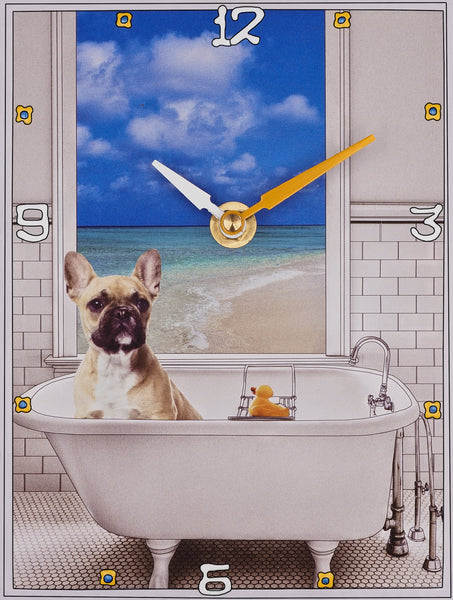 French Bulldog, Collage Clock