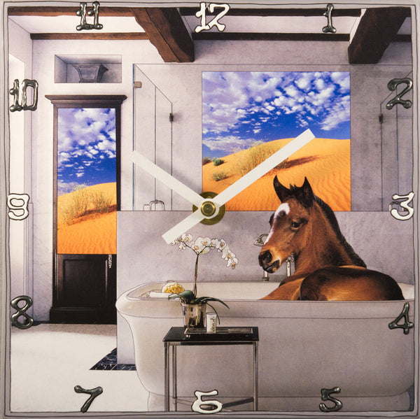 Horse, Collage Clock